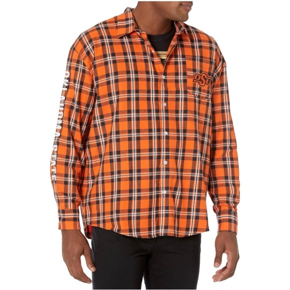 Forever Collectibles Other - FOCO Oaklahoma State University Plaid Button Down Shirt Flannel Size 2XL Men NWT